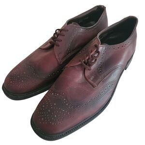 Men's Wingtip Brogue Oxford Oxblood Dress Shoes Size 11 D Office Formal Wedding